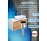 Комплект для ванной Bauedge 4 предмета (Тумба подвесная Bau Blackwood 80 + Раковина BAU 59x40 + Смеситель высокий Hotel Still, нерж. сталь, выпуск черный) BD2570 2