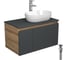 Комплект для ванной Bauedge 4 предмета (Тумба подвесная Bau Blackwood 80 графит + Раковина BAU 48x34 + Смеситель Hotel Still, нерж. сталь, выпуск черный) BD2714 1