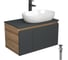 Комплект для ванной Bauedge 4 предмета (Тумба подвесная Bau Blackwood 80 графит + Раковина BAU 59x40 + Смеситель высокий Hotel Black, черный, выпуск черный) BD2737 1