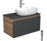 Комплект для ванной Bauedge 4 предмета (Тумба подвесная Bau Blackwood 80 графит + Раковина BAU 59x40 + Смеситель Hotel Still, нерж. сталь, выпуск черный) BD2734 1