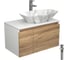 Комплект для ванной Bauedge 4 предмета (Тумба подвесная Bau Blackwood 80 + Раковина BAU 64x40, мрамор, Смеситель высокий Hotel Still, нерж. сталь, выпуск) BD2628 1