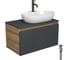 Комплект для ванной Bauedge 4 предмета (Тумба подвесная Blackwood 80 графит + Раковина BAU 60x42, с отв. под см-ль + Смеситель Dream Black, выпуск черный) BD2782 1