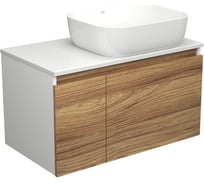 Тумба с раковиной Bauedge (тумба подвесная под раковину Bau Dream Blackwood 80 + раковина накладная BAU Stil 50x40, белая) BD1729