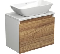 Тумба с раковиной Bauedge (тумба подвесная под раковину Bau Dream Blackwood 50 + раковина чаша накладная BAU Spectrum mini 47x24, белая) BD1599