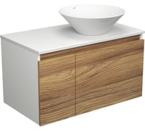 Тумба с раковиной Bauedge (тумба подвесная под раковину Bau Dream Blackwood 80 + раковина санфаянс накладная BAU Dream D43, белая) BD1779