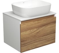 Тумба с раковиной Bauedge (тумба подвесная под раковину Bau Dream Blackwood 60 + раковина накладная BAU Stil Pro 50x40, белая) BD2444