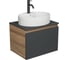 Комплект для ванной Bauedge 3 предмета (тумба подвесная Bau Blackwood 60 графит + раковина BAU 51x41, с отв. под см-ль, смеситель Dream Black, черный) BD2680 1