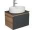 Комплект для ванной Bauedge 3 предмета (тумба подвесная Bau Blackwood 60 графит + раковина BAU 51x41, с отв. под см-ль, смеситель Hotel Still, нерж. сталь) BD2677 1