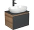 Комплект для ванной Bauedge 3 предмета (тумба подвесная Bau Blackwood 60 графит + раковина BAU 59x40, смеситель высокий Hotel Black, черный) BD2653 1