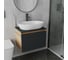 Комплект для ванной Bauedge 3 предмета (тумба подвесная Bau Blackwood 60 графит + раковина BAU 59x40, смеситель высокий Hotel Black, черный) BD2653 3