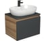 Комплект для ванной Bauedge 3 предмета (тумба подвесная Bau Blackwood 60 графит + раковина BAU 60x42, с отв. под см-ль, смеситель Cerama Black, черный) BD2706 1