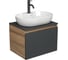 Комплект для ванной Bauedge 3 предмета (тумба подвесная Bau Blackwood 60 графит + раковина BAU 60x42, с отв. под см-ль, смеситель Dream Black, черный) BD2696 1