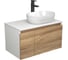 Комплект для ванной Bauedge 3 предмета (Тумба подвесная Bau Blackwood 80 + Раковина BAU 48x34, Смеситель высокий Hotel Black, черный) BD2546 1