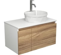 Комплект для ванной Bauedge 3 предмета (тумба подвесная Bau Blackwood 80 + раковина BAU D40, с отв. под см-ль, смеситель Dream, нерж. сталь) BD2576
