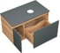 Комплект для ванной Bauedge 3 предмета (тумба подвесная Bau Blackwood 80 графит + раковина BAU 60x42, с отв. под см-ль, смеситель Dream Black, черный) BD2773 2