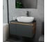 Комплект для ванной Bauedge 3 предмета (тумба подвесная Bau Blackwood 80 графит + раковина BAU 59x40, смеситель высокий Hotel Black, черный) BD2730 2