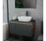 Комплект для ванной Bauedge 3 предмета (тумба подвесная Bau Blackwood 80 графит + раковина BAU 48x34, смеситель высокий Hotel Black, черный) BD2710 4