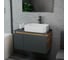 Комплект для ванной Bauedge 3 предмета (тумба подвесная Bau Blackwood 80 графит + раковина BAU Hotel 51x37, смеситель высокий Hotel Black, черный) BD2720 3