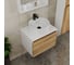 Комплект для ванной Bauedge 4 предмета (тумба Bau Dream 60 + раковина BAU D40, с отв. под смеситель + смеситель Cerama Black, выпуск клик-клак, черный) BD2343 2