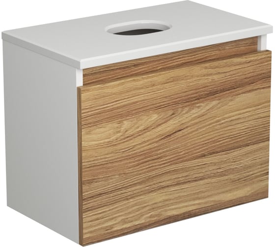 Тумба с раковиной и выпуском Bauedge (тумба Bau Dream Blackwood 50, умывальник BAU Mini 24x24, выпуск клик клак, черный) BD1529 1