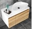 Тумба с раковиной и выпуском Bauedge (тумба Bau Dream Blackwood 80, умывальник BAU Triangle 59x39, выпуск клик клак, черный) BD1571 2