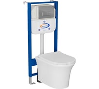 Комплект Bauedge BAU 6 в 1: инсталляция BAU Aquanika, унитаз безободковый Bau Spectrum PRO, сиденье микролифт, кнопка смыва BAU Hotel для инсталляциии, хром 10.702.450.00.00-NP0001-PRO-Q00007