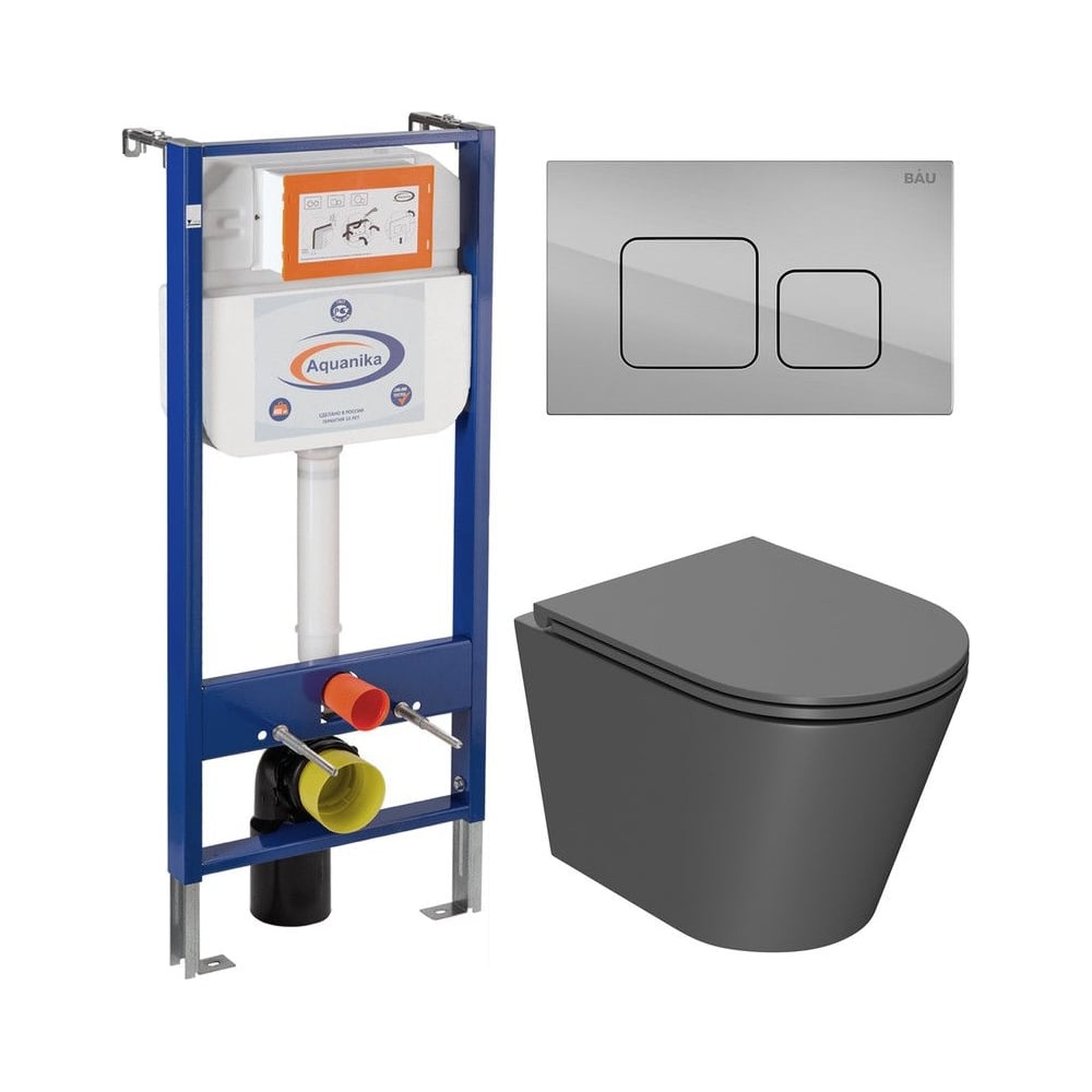 Комплект Bauedge BAU 6 в 1: инсталляция BAU Aquanika, унитаз ...