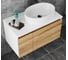 Тумба с раковиной и выпуском Bauedge (тумба Bau Dream Blackwood 80, умывальник BAU Nimb 50x36, выпуск клик клак, черный) BD1577 2