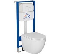 Комплект Bauedge BAU 6 в 1: инсталляция BAU Aquanika, унитаз безободковый торнадо обратного потока Bau Dream Hurricane-2, сиденье дюропласт микролифт, кнопка смыва BAU Soul, белая 10.702.450.00.00-Q00014-BL0001-HQ2
