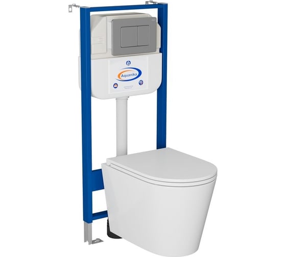 Комплект Bauedge BAU 6 в 1: инсталляция BAU Aquanika, унитаз безободковый торнадо обратного потока Bau Nimb Hurricane-2, сиденье микролифт, клавиша BAU Stil Gun Grey, антивандальная, темно-серый металлик 10.702.450.00.00-Q00017-BK0001-HQ2 1