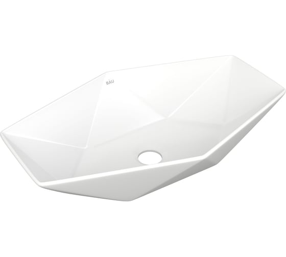 Тумба с раковиной и выпуском Bauedge (тумба подвесная Bau Dream 80 + раковина на столешницу BAU Crystal 64x40, белая, выпуск клик-клак, черный) BD1843