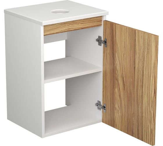 Комплект для ванной, 4 предмета (Тумба Bau Dream Blackwood 40, раковина BAU Mini 24x24, смеситель для раковины Diadonna Dream, латунь, выпуск клик клак, хром) Bauedge BD1148