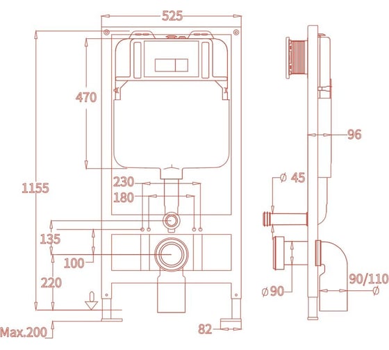 Комплект Bauedge BAU 6 в 1: инсталляция BAU PRO, унитаз подвесной торнадо Bau Nimb Hurricane-2, сиденье дюропласт микролифт, кнопка смыва BAU Soul, черная матовая Q111300-BK0001-HQ2-Q00015