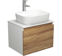 Комплект для ванной Bauedge 3 предмета (тумба Bau Dream Blackwood 60 + раковина BAU Stil Pro 50x40, белая, смеситель высокий Hotel Still) BD2451