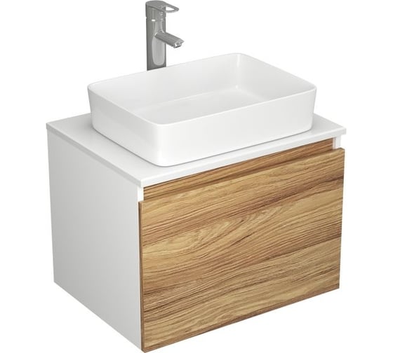 Комплект для ванной Bauedge 3 предмета (тумба Bau Dream Blackwood 60, раковина BAU Hotel 48x37, смеситель для раковины Diadonna Dream, латунь, хром) BD1365 1
