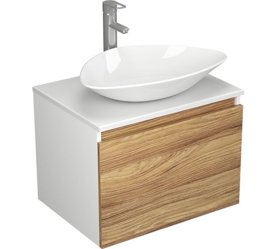 Комплект для ванной Bauedge 3 предмета (тумба Bau Dream Blackwood 60, раковина BAU Triangle 59x39, смеситель для раковины Diadonna Dream, латунь, хром) BD1374 1