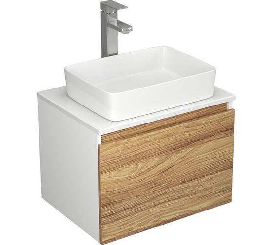 Комплект для ванной Bauedge 3 предмета (тумба Bau Dream Blackwood 60, раковина BAU Hotel 48x37, смеситель для раковины Potato Hotel, хром) BD1364 1