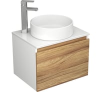 Комплект для ванной Bauedge 3 предмета (тумба Bau Dream Blackwood 60, раковина BAU Dream круглая D41, смеситель для раковины Potato Hotel, хром) BD1391