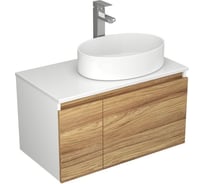 Комплект для ванной Bauedge 3 предмета (тумба Bau Dream Blackwood 80, раковина BAU Nimb 50x36, смеситель для раковины Potato Hotel, хром) BD0502