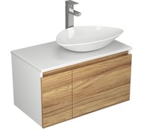 Комплект для ванной Bauedge 3 предмета (тумба Bau Dream Blackwood 80, раковина BAU Triangle 59x39, смеситель для раковины Potato Hotel, хром) BD0493