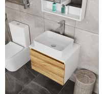 Комплект для ванной Bauedge 3 предмета (тумба Bau Dream Blackwood 60, раковина BAU Hotel 48x37, смеситель для раковины высокий Hotel Still, нержавеющая сталь) BD1543