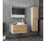 Комплект для ванной Bauedge 3 предмета (тумба Bau Dream Blackwood 80, раковина BAU Dream круглая D41, смеситель для раковины высокий Hotel Still, нержавеющая сталь) BD1585 3