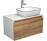 Комплект для ванной Bauedge 3 предмета (тумба Bau Dream Blackwood 80 + раковина BAU Stil Black Rand 50x40, белая, смеситель высокий Hotel Still) BD1760 1