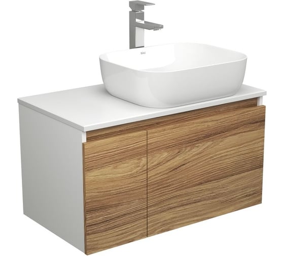 Комплект для ванной Bauedge 3 предмета (тумба Bau Dream Blackwood 80 + раковина BAU Stil 50x40, белая, смеситель высокий Hotel Still) BD1730 1