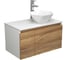 Комплект для ванной Bauedge 3 предмета (тумба Bau Dream Blackwood 80 + раковина на столешницу BAU Crystal 40x40, белая, смеситель высокий Hotel Still) BD1820 1