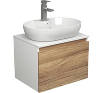 Комплект для ванной Bauedge 3 предмета (тумба подвесная Bau Blackwood 60 + раковина BAU 60x42, с отв. под см-ль, смеситель Hotel Still, нерж. сталь) BD2529