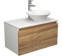 Комплект для ванной Bauedge 3 предмета (тумба Bau Dream Blackwood 80 + раковина BAU Dream D43, белая, смеситель высокий Hotel Still) BD1780