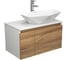 Комплект для ванной Bauedge 3 предмета (тумба Bau Dream Blackwood 80 + раковина на столешницу BAU Crystal 64x40, белая, смеситель высокий Hotel Still) BD1840 1