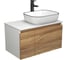 Комплект для ванной Bauedge 3 предмета (тумба Bau Dream Blackwood 80 + раковина BAU Stil Black Rand 50x40, белая, смеситель высокий Hotel Black) BD1761 1