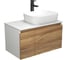 Комплект для ванной Bauedge 3 предмета (тумба Bau Dream Blackwood 80 + раковина BAU Stil 50x40, белая, смеситель высокий Hotel Black) BD1731 1